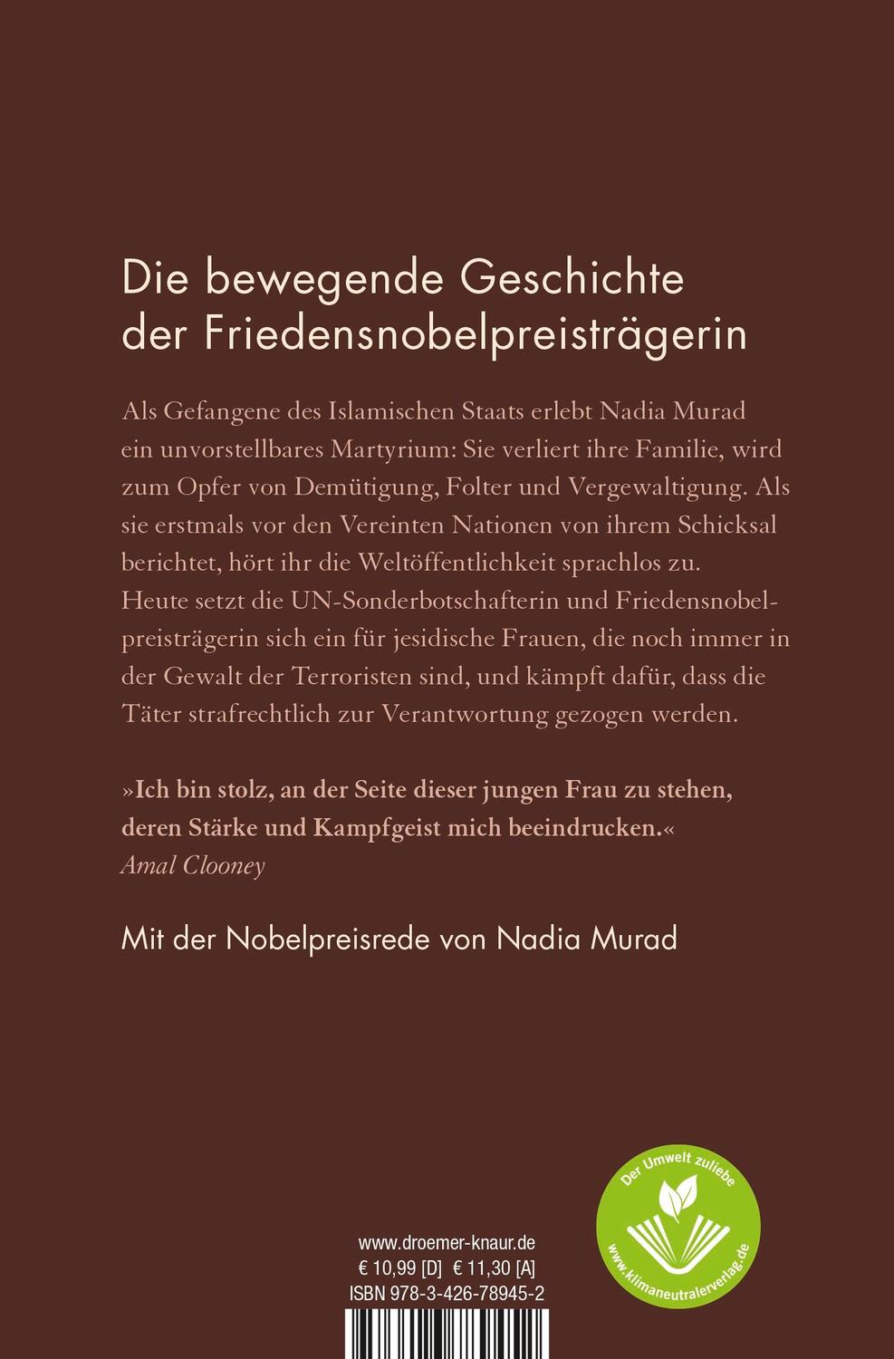 Rückseite: 9783426789452 | Ich bin eure Stimme | Nadia Murad (u. a.) | Taschenbuch | 377 S.