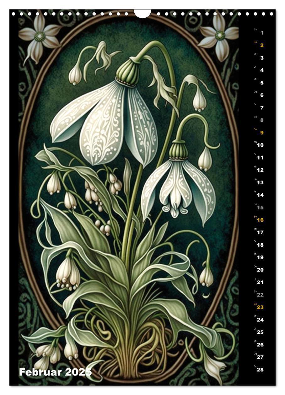 Bild: 9783435873418 | Jugendstil Blumen (Wandkalender 2025 DIN A3 hoch), CALVENDO...