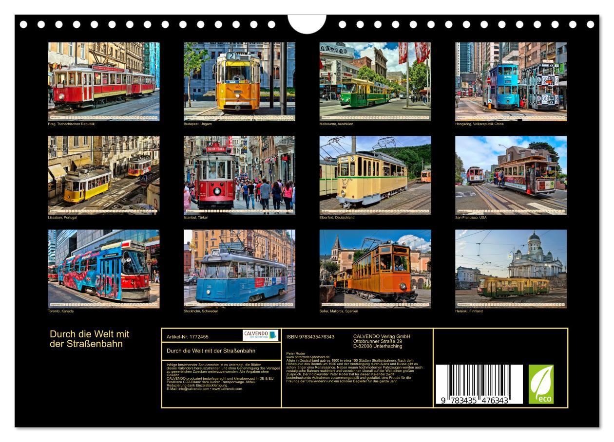 Bild: 9783435476343 | Durch die Welt mit der Straßenbahn (Wandkalender 2025 DIN A4 quer),...