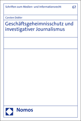 Cover: 9783756003198 | Geschäftsgeheimnisschutz und investigativer Journalismus | Dobler