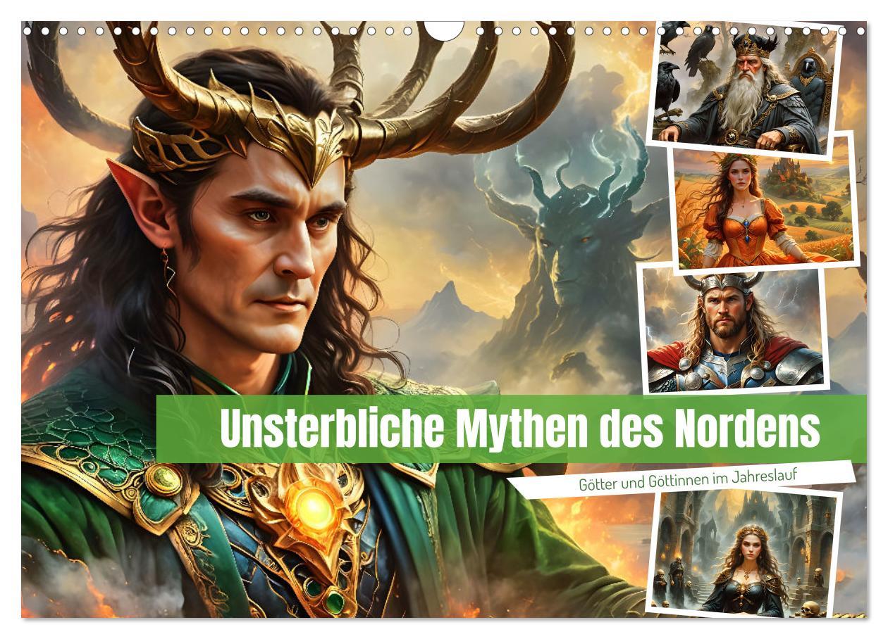 Cover: 9783457142424 | Unsterbliche Mythen des Nordens (Wandkalender 2025 DIN A3 quer),...