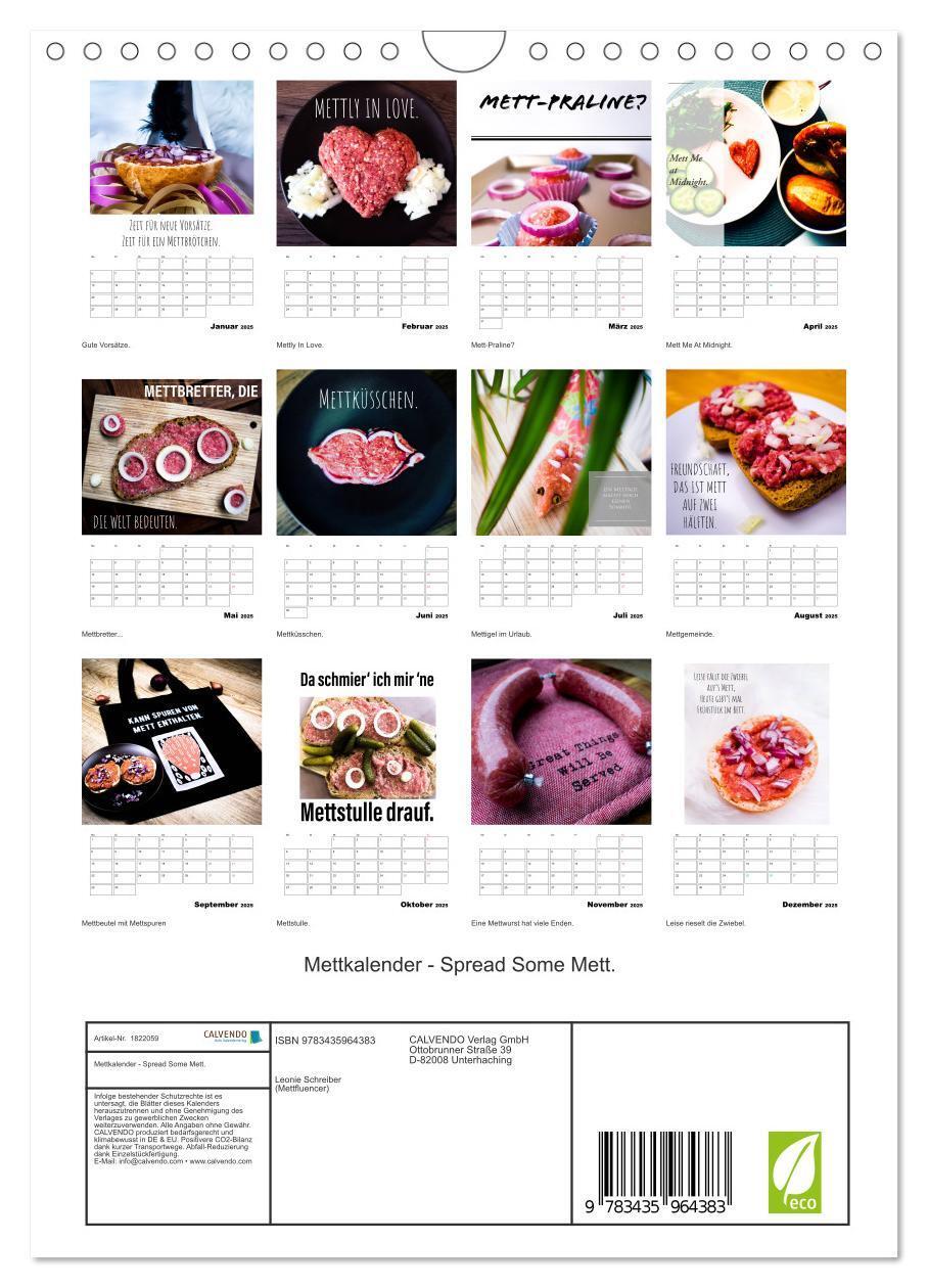 Bild: 9783435964383 | Mettkalender - Spread Some Mett. (Wandkalender 2025 DIN A4 hoch),...