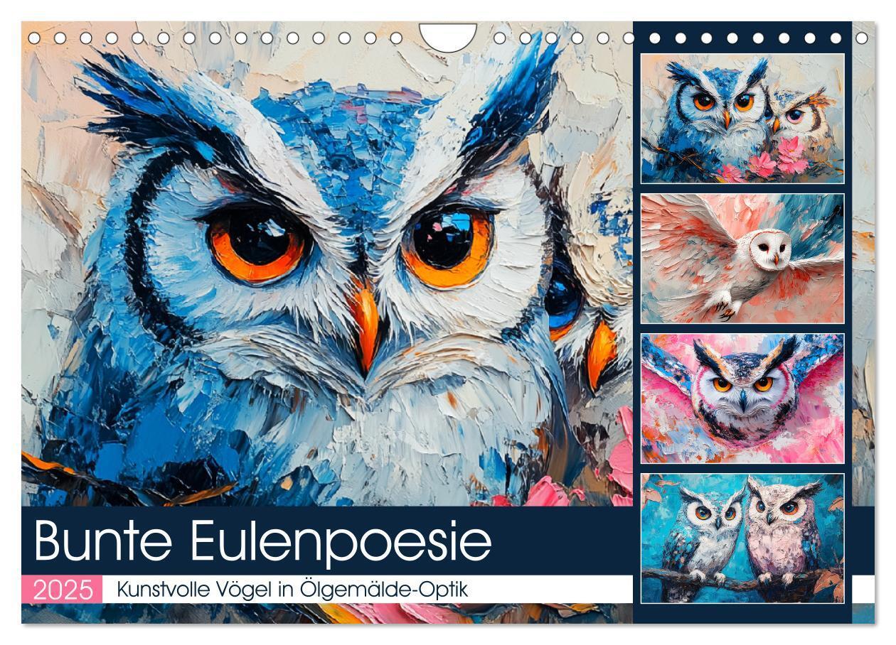 Cover: 9783457198759 | Bunte Eulenpoesie. Kunstvolle Vögel in Ölgemälde-Optik...