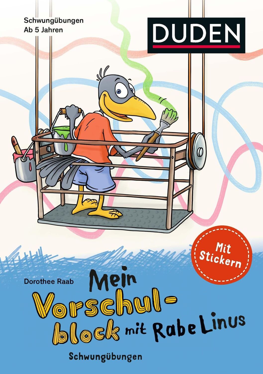 Cover: 9783411872374 | Mein Vorschulblock mit Rabe Linus (1) | Schwungübungen: Mit Stickern