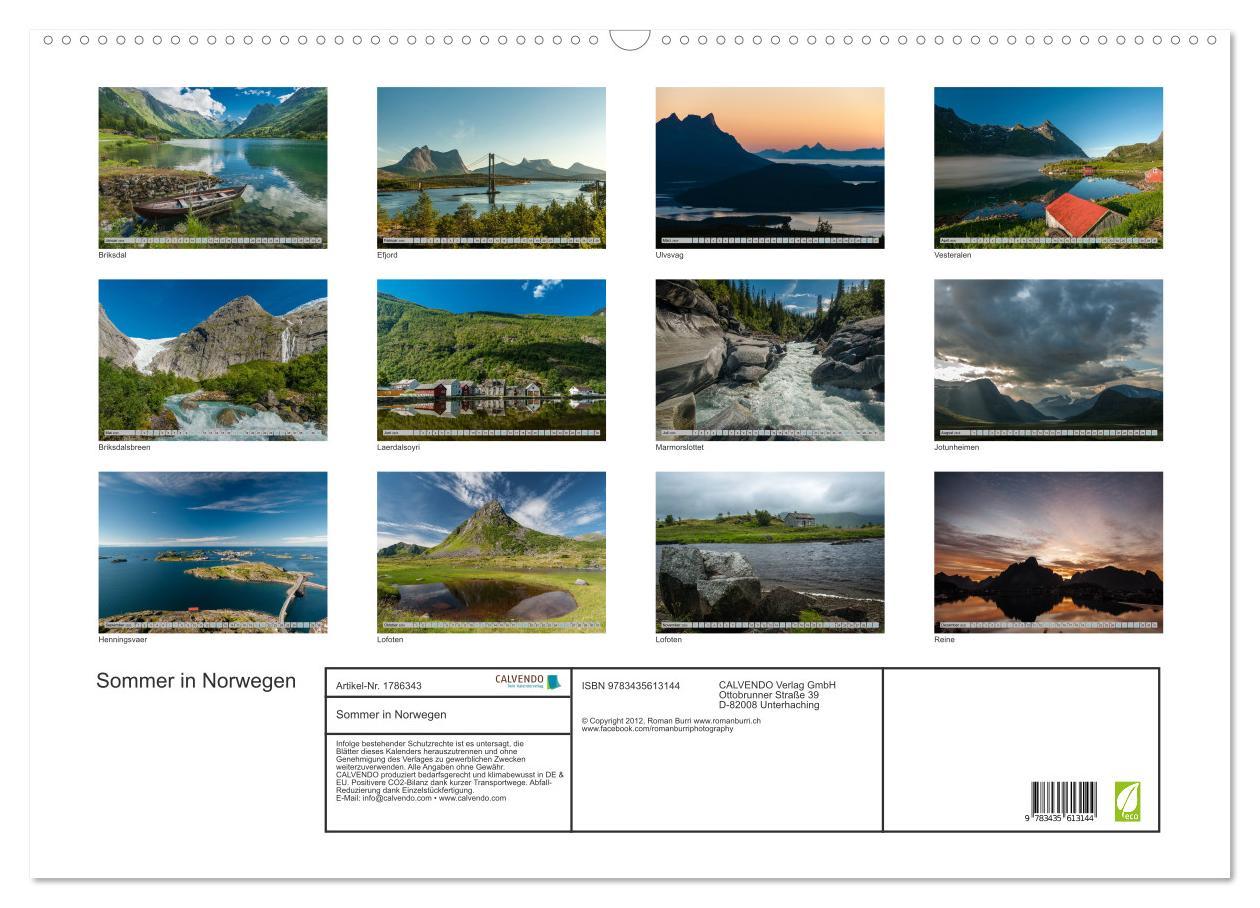 Bild: 9783435613144 | Sommer in Norwegen (Wandkalender 2025 DIN A2 quer), CALVENDO...