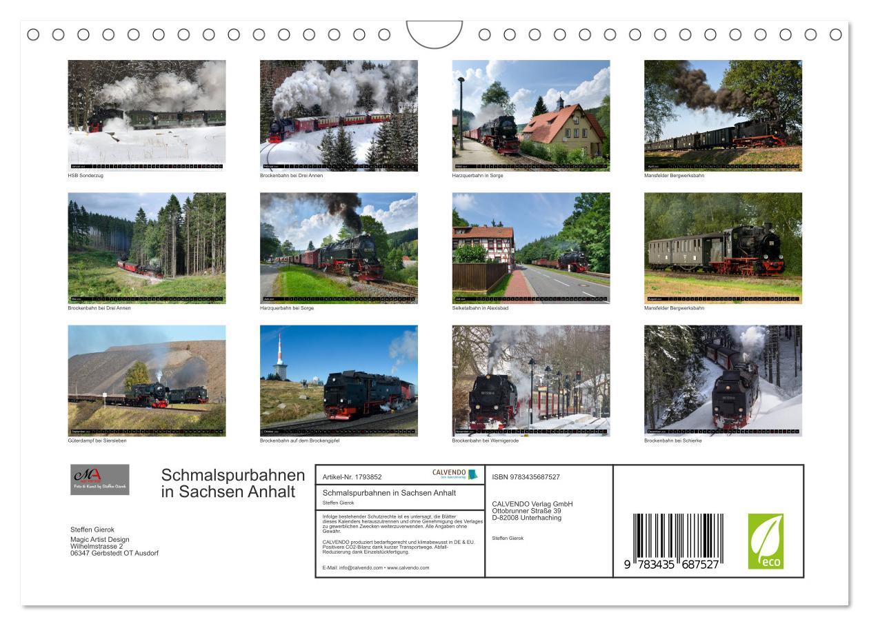 Bild: 9783435687527 | Schmalspurbahnen in Sachsen Anhalt (Wandkalender 2025 DIN A4 quer),...