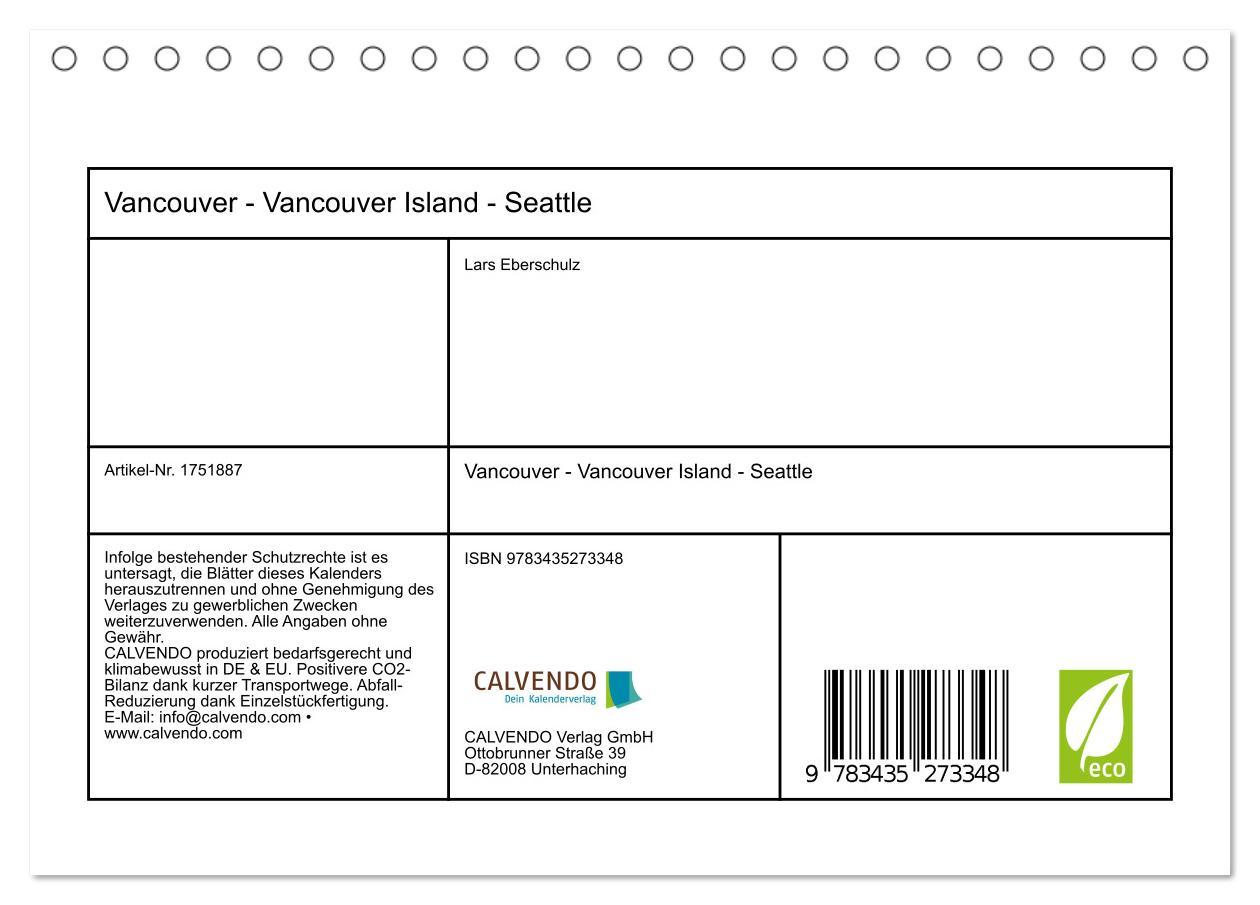 Bild: 9783435273348 | Vancouver - Vancouver Island - Seattle (Tischkalender 2025 DIN A5...