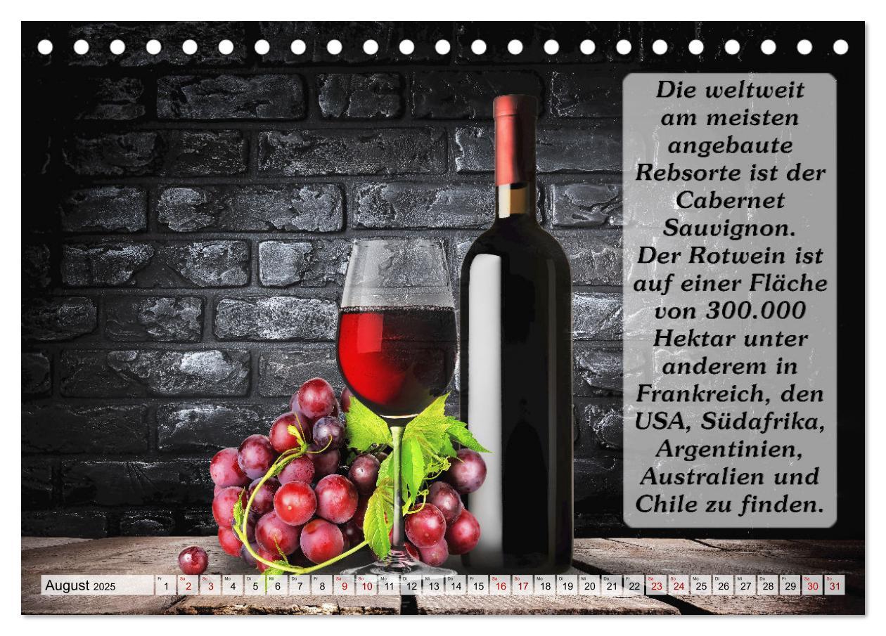 Bild: 9783435031207 | Wissenswertes über Wein (Tischkalender 2025 DIN A5 quer), CALVENDO...