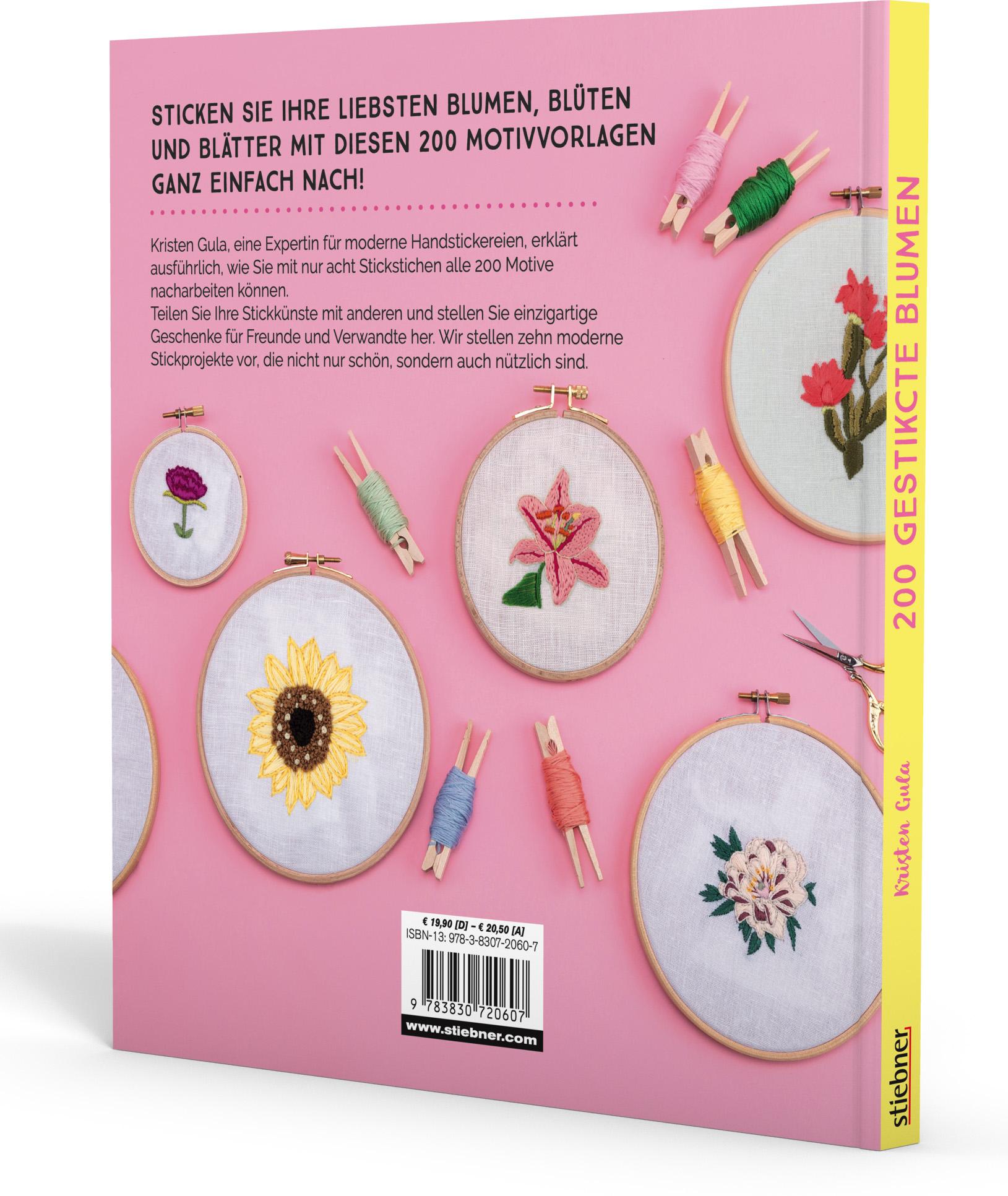 Rückseite: 9783830720607 | 200 gestickte Blumen | Kristen Gula | Taschenbuch | 144 S. | Deutsch