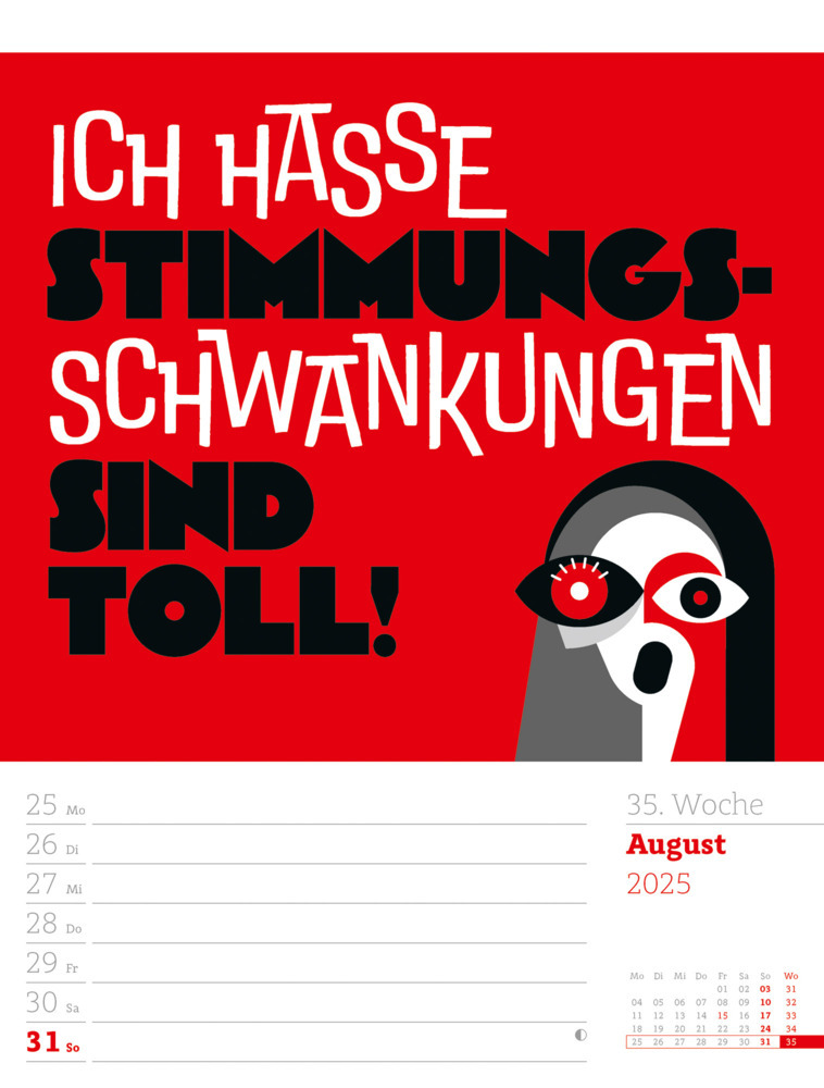 Bild: 9783838425955 | Klartext Sprüchekalender - Wochenplaner Kalender 2025 | Kunstverlag