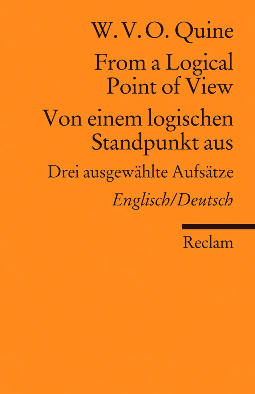 Cover: 9783150184868 | From a Logical Point of View / Von einem logischen Standpunkt aus