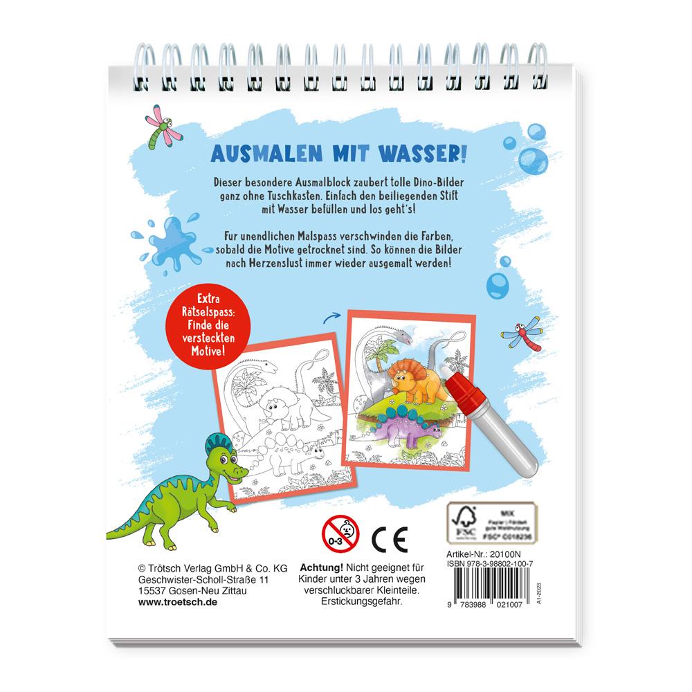 Rückseite: 9783988021007 | Trötsch Wassermalspaß mit Zauberstift Dinosaurier | Trötsch Verlag