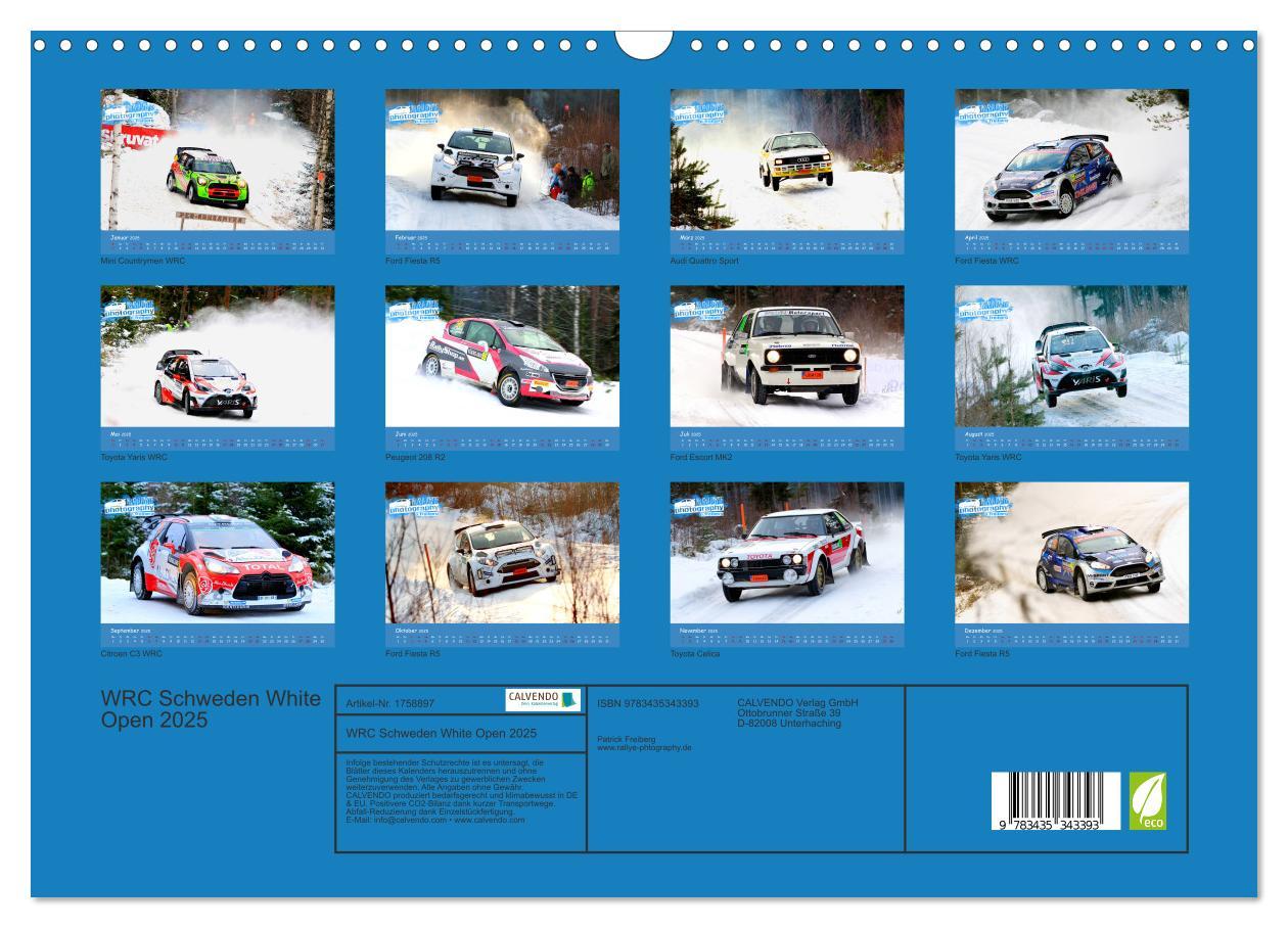 Bild: 9783435343393 | WRC Schweden White Open 2025 (Wandkalender 2025 DIN A3 quer),...