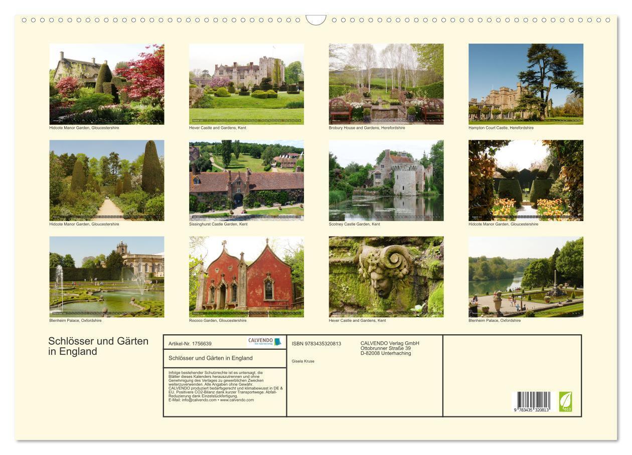 Bild: 9783435320813 | Schlösser und Gärten in England (Wandkalender 2025 DIN A2 quer),...