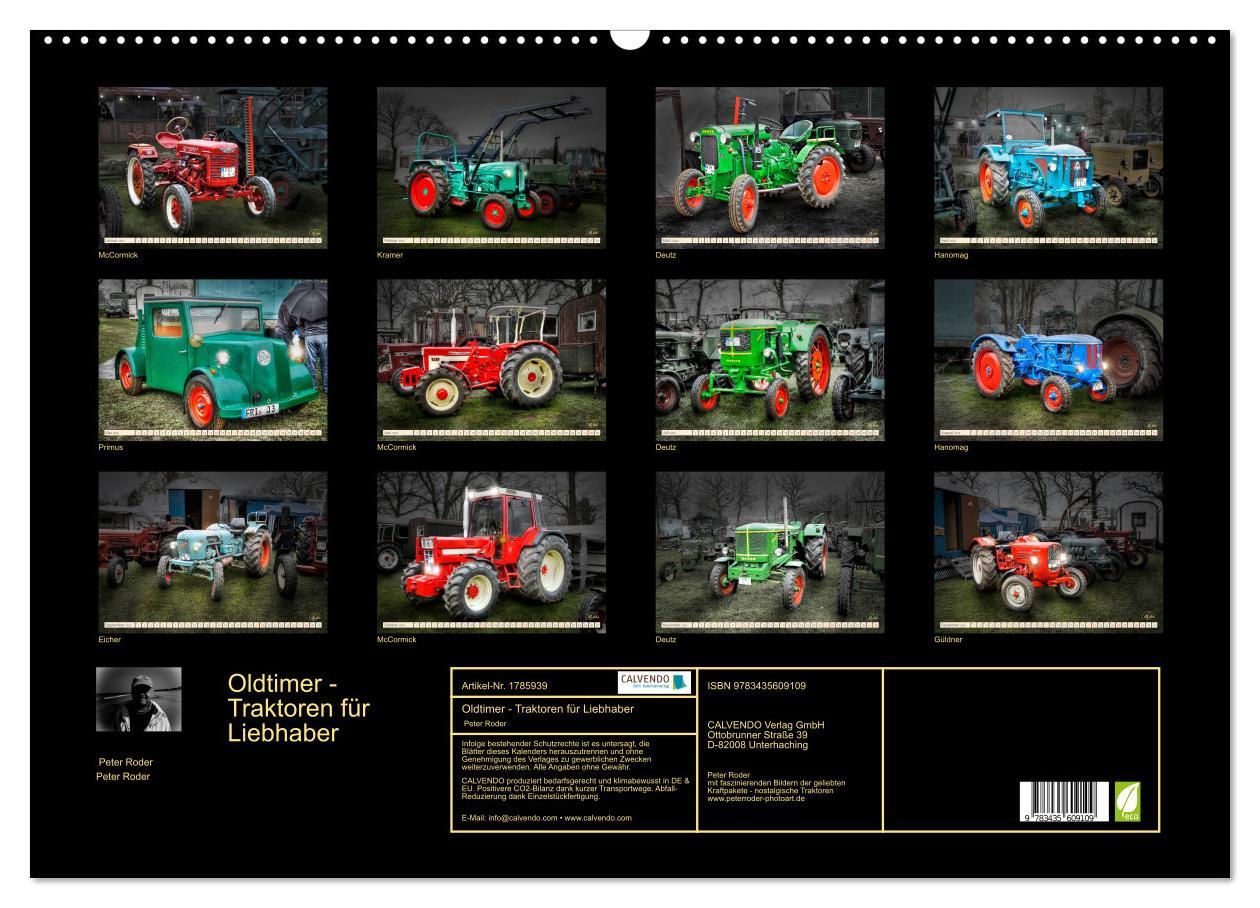 Bild: 9783435609109 | Oldtimer - Traktoren für Liebhaber (Wandkalender 2025 DIN A2 quer),...