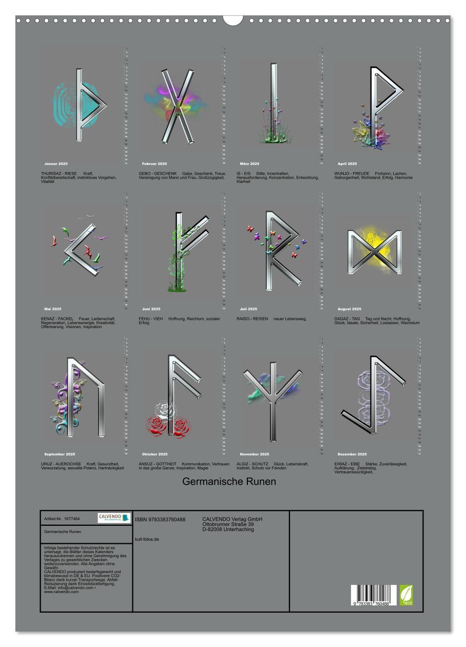 Bild: 9783383760488 | Germanische Runen (Wandkalender 2025 DIN A2 hoch), CALVENDO...