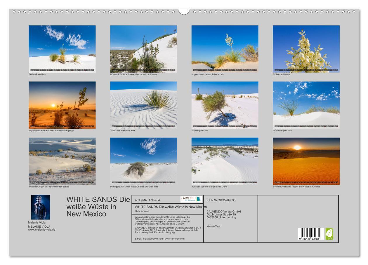 Bild: 9783435209835 | WHITE SANDS Die weiße Wüste in New Mexico (Wandkalender 2025 DIN A2...