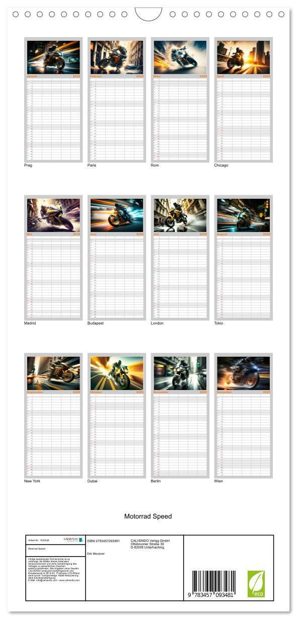 Bild: 9783457093481 | Familienplaner 2025 - Motorrad Speed mit 5 Spalten (Wandkalender,...