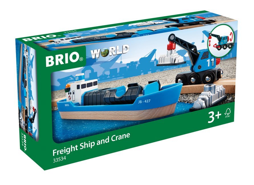 Cover: 7312350335347 | Containerschiff mit Kranwagen | BRIO® | Spiel | In Buntkarton | Spiel