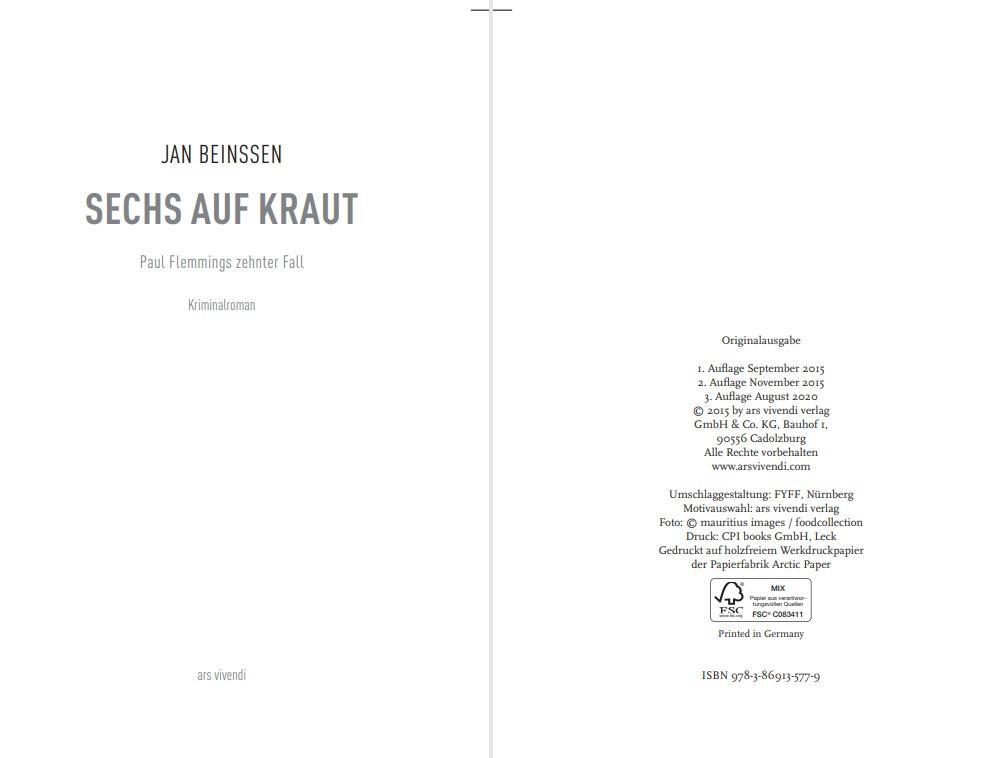 Bild: 9783869135779 | Sechs auf Kraut | Paul Flemmings zehnter Fall | Jan Beinßen | Buch