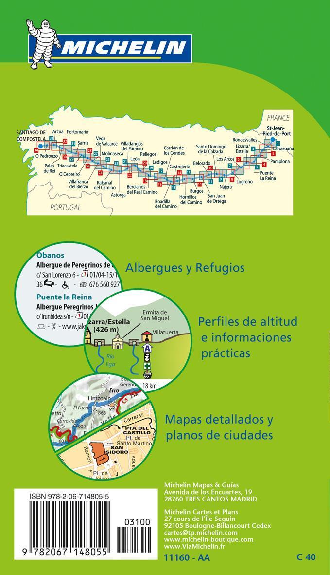 Rückseite: 9782067148055 | Camino de Santiago - Zoom Map 160 | Map | Broschüre | 1 S. | Englisch