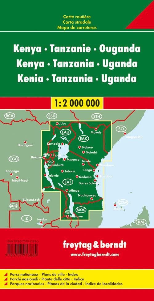 Rückseite: 9783707913880 | Kenya - Tansania - Uganda | (Land-)Karte | Deutsch | 2012