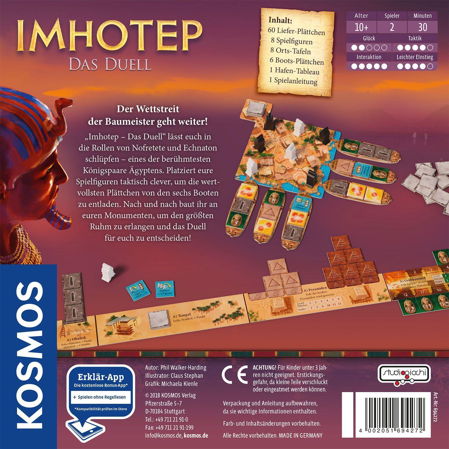 Bild: 4002051694272 | Imhotep - Das Duell | Familienspiel für 2 Spieler ab 10 Jahren | Spiel