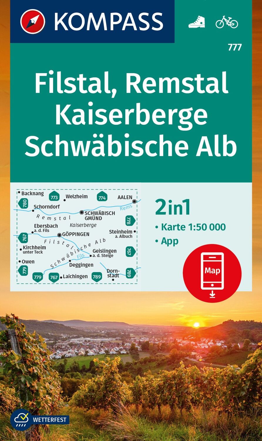 Cover: 9783990449967 | KOMPASS Wanderkarte 777 Filstal, Remstal, Kaiserberge, Schwäbische...