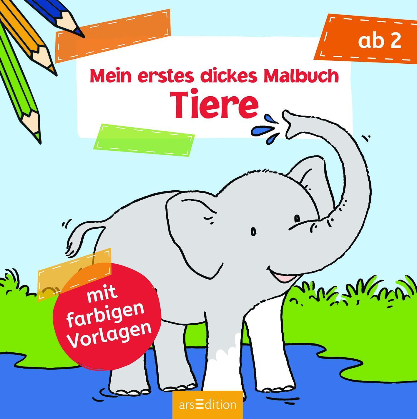 Bild: 9783845839592 | Mein erstes dickes Malbuch ab 2 - Tiere | Mit farbigen Vorlagen | Buch