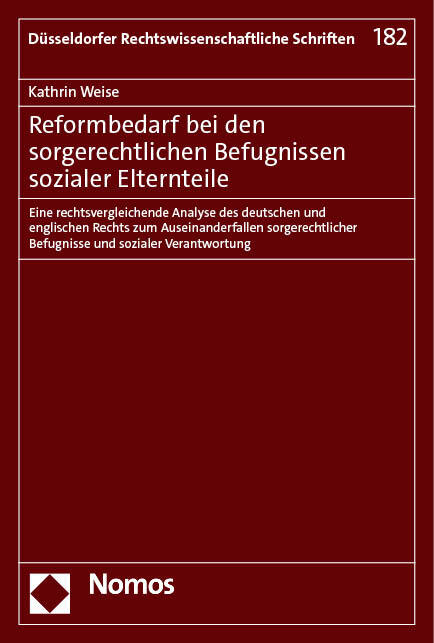 Cover: 9783756006885 | Reformbedarf bei den sorgerechtlichen Befugnissen sozialer Elternteile