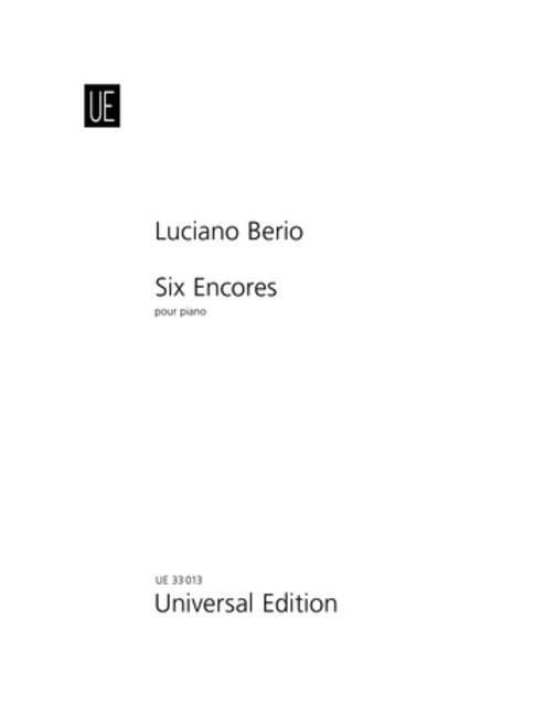 Cover: 9783702465216 | 6 Encores | für Klavier. | Luciano Berio | Broschüre | Buch | Englisch