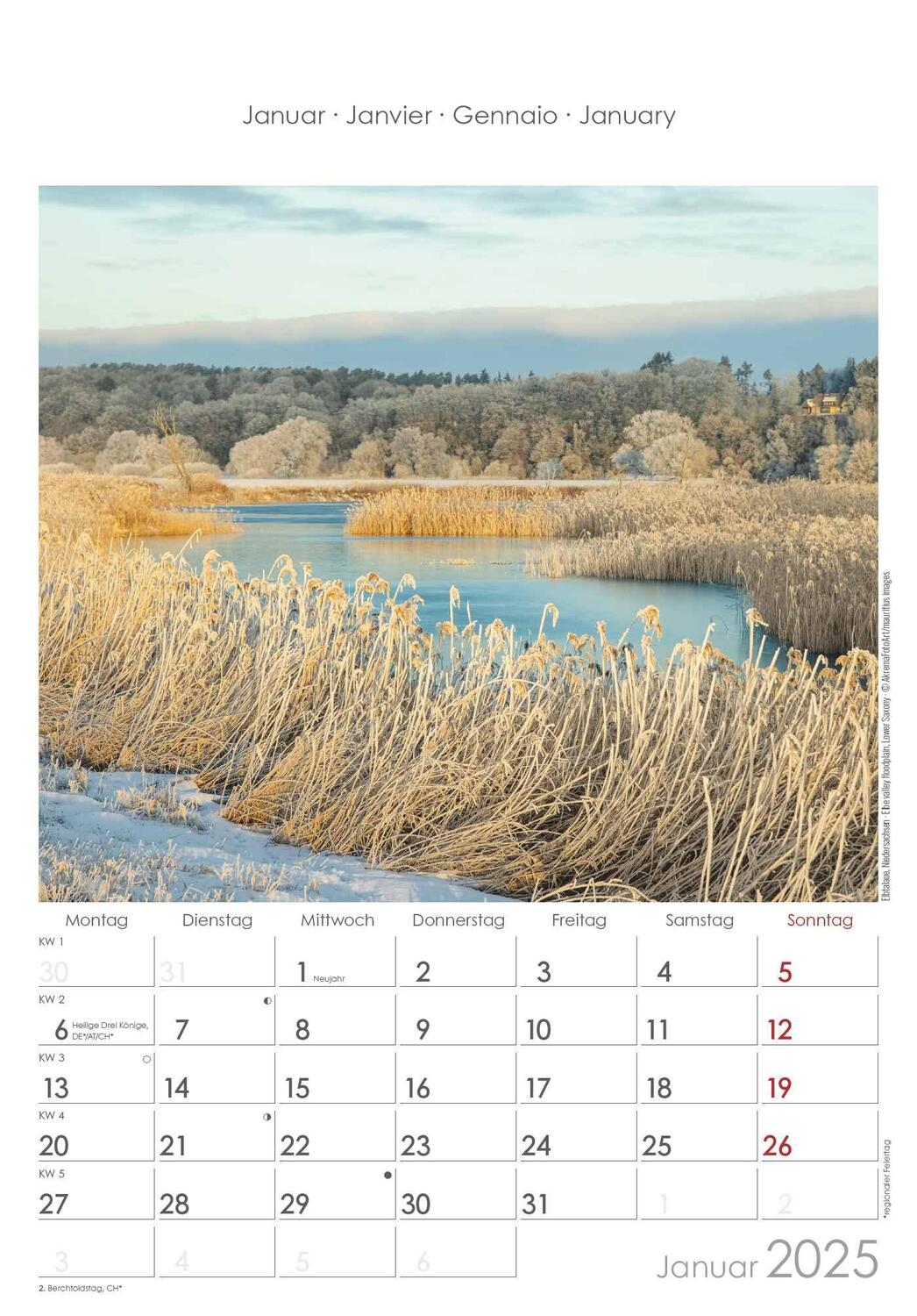 Bild: 4251732343378 | Niedersachsen und Bremen 2025 - Bild-Kalender 23,7x34 cm -...