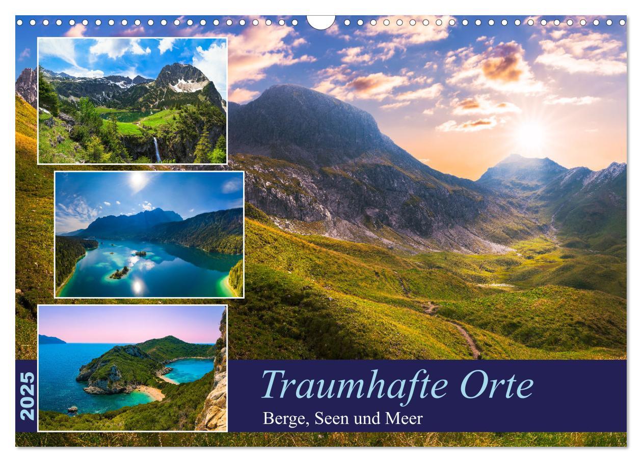 Cover: 9783383921995 | Traumhafte Orte - Berge, Seen und Meer (Wandkalender 2025 DIN A3...