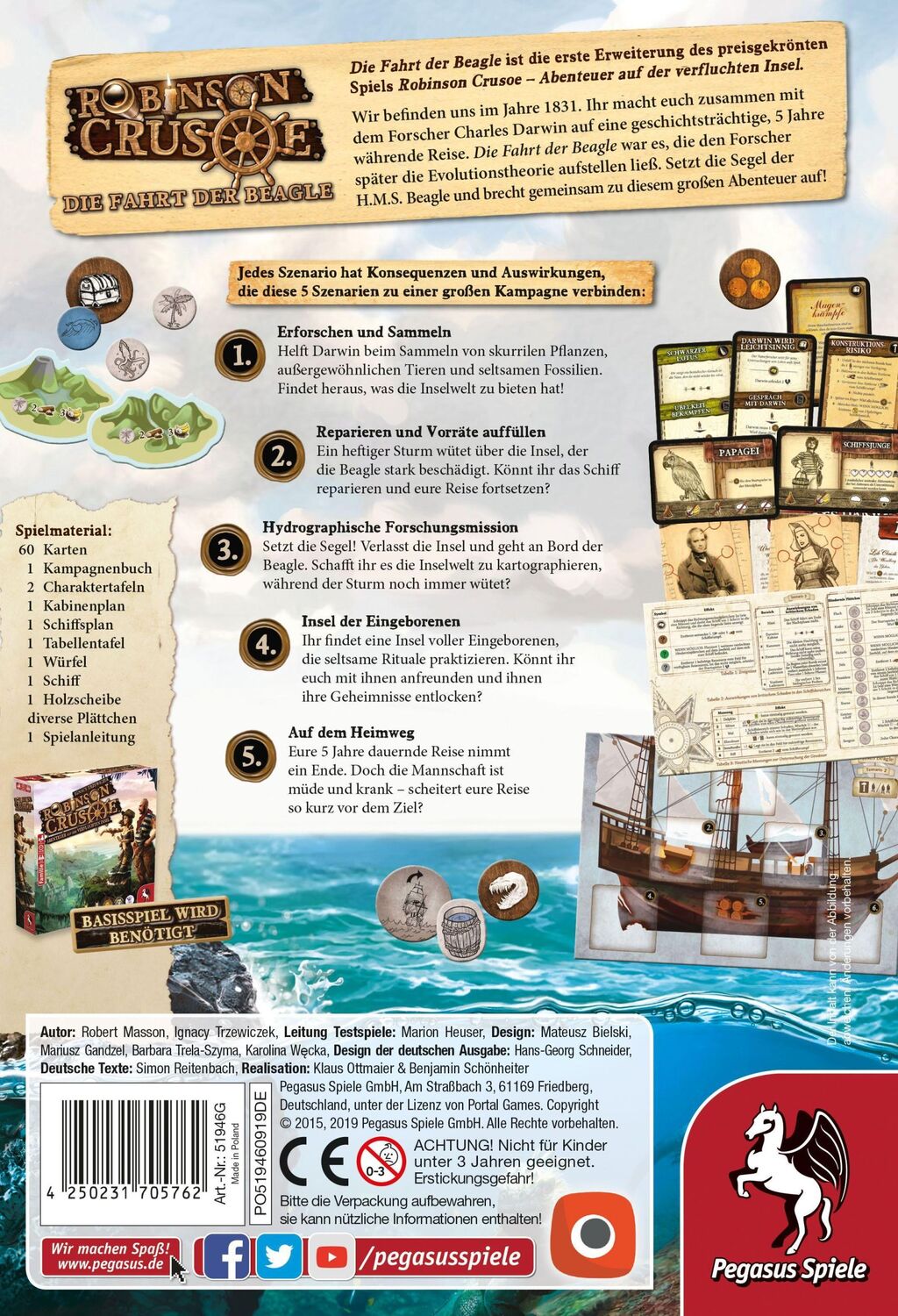 Bild: 4250231705762 | Robinson Crusoe - Die Fahrt der Beagle (Erweiterung) | Spiel | 51946G