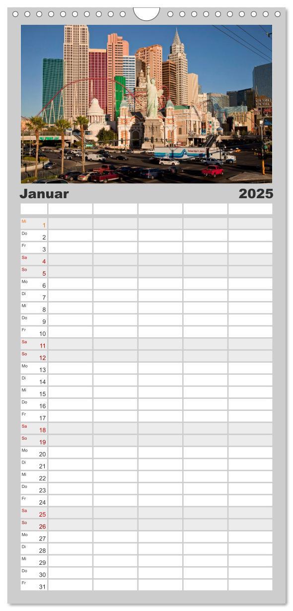 Bild: 9783457118382 | Familienplaner 2025 - Las Vegas mit 5 Spalten (Wandkalender, 21 x...