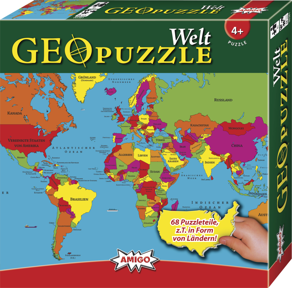 Cover: 4007396003819 | Geo Puzzle, Welt (Kinderpuzzle) | Spiel | In Spielebox | 00381 | 2010