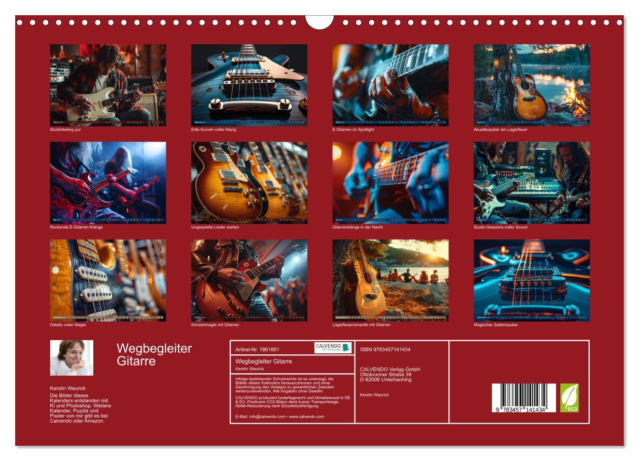 Bild: 9783457141434 | Wegbegleiter Gitarre (Wandkalender 2025 DIN A3 quer), CALVENDO...