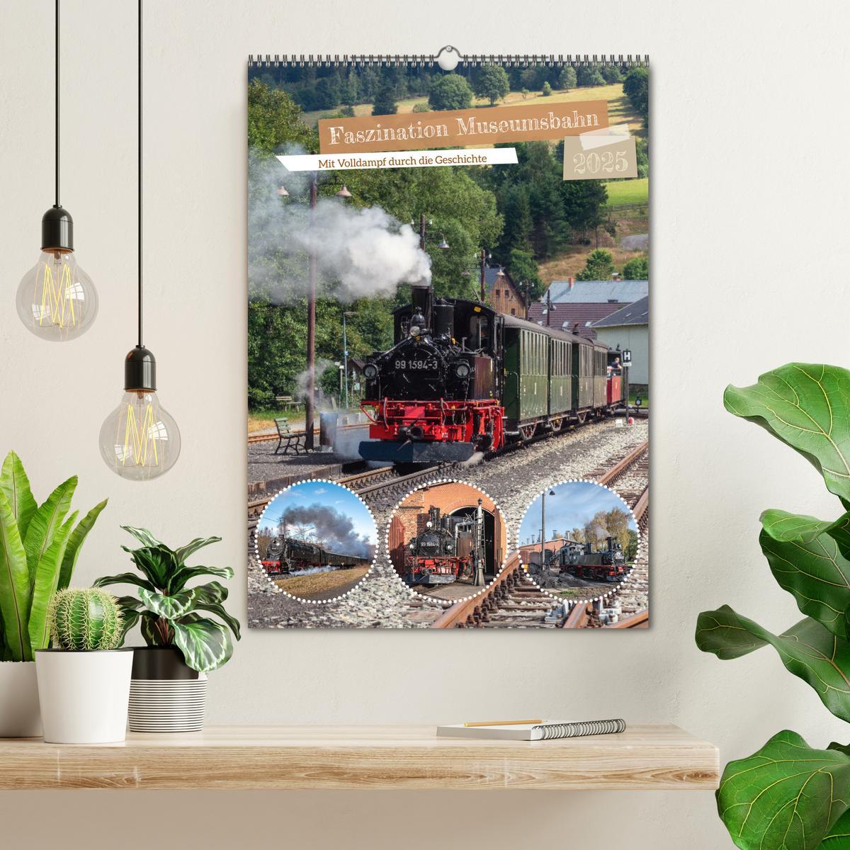 Bild: 9783383833250 | Faszination Museumsbahn (Wandkalender 2025 DIN A2 hoch), CALVENDO...