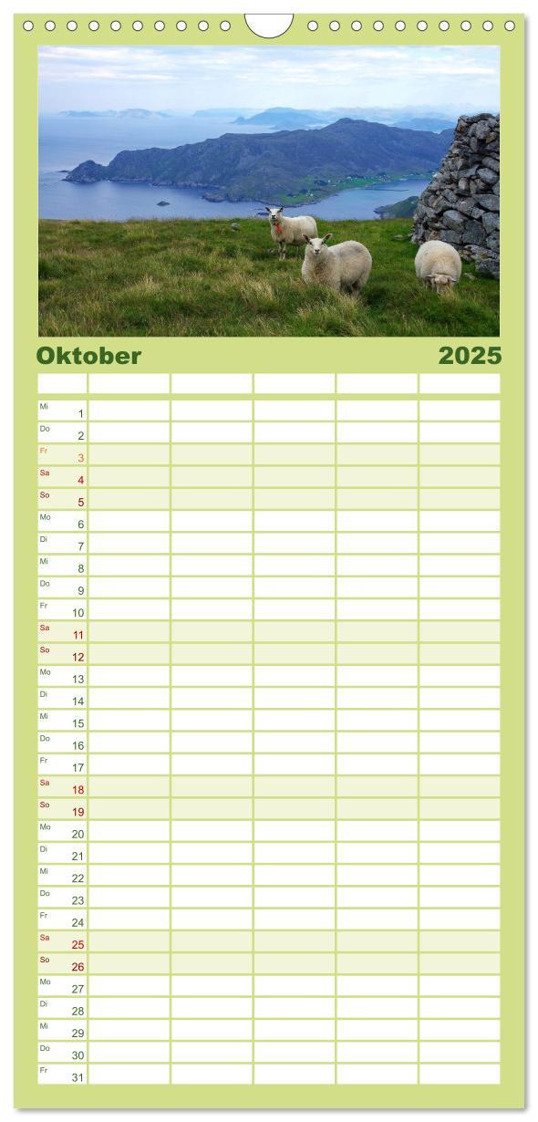 Bild: 9783457122525 | Familienplaner 2025 - Norwegen PUR mit 5 Spalten (Wandkalender, 21...