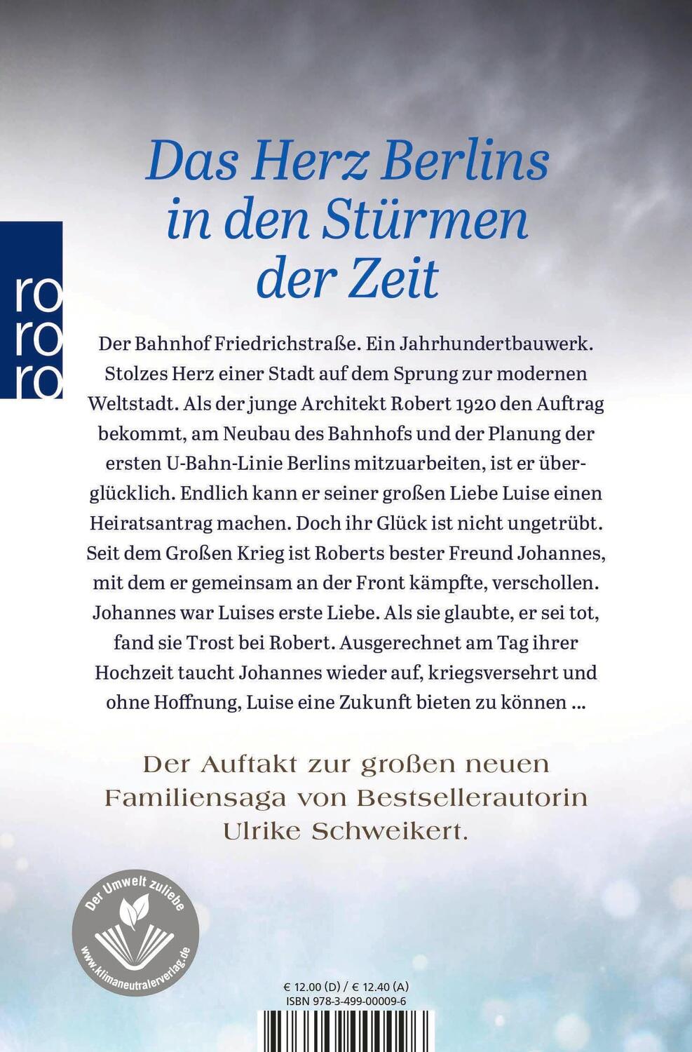 Rückseite: 9783499000096 | Berlin Friedrichstraße: Novembersturm | Eine historische Familiensaga