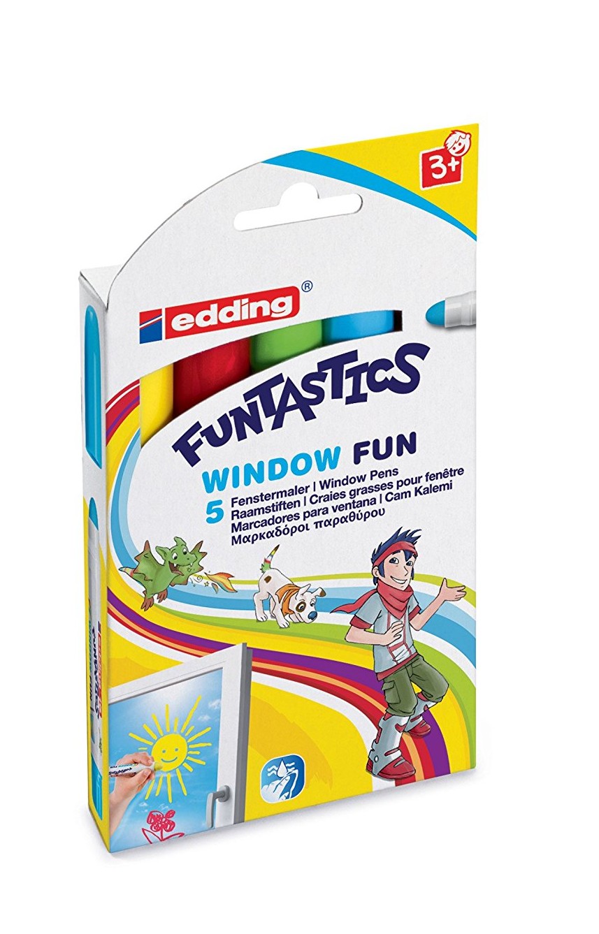 Cover: 4004764953882 | edding e-16 Fasermaler FUNTASTICS WINDOW FUN, 5er Set | Funtastics