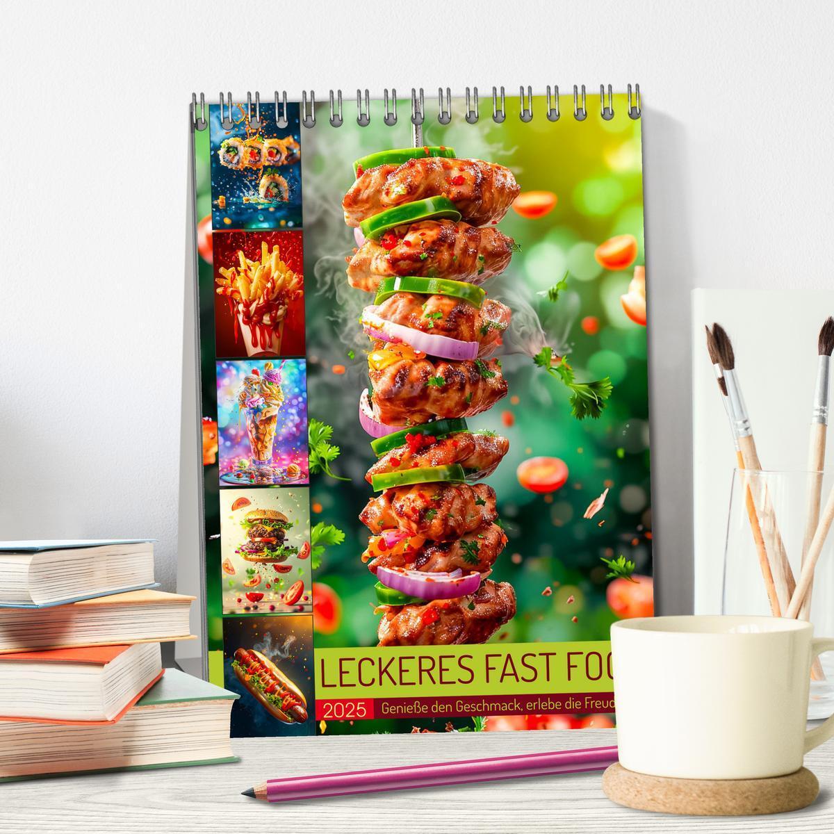 Bild: 9783383825392 | Leckeres Fast Food (Tischkalender 2025 DIN A5 hoch), CALVENDO...