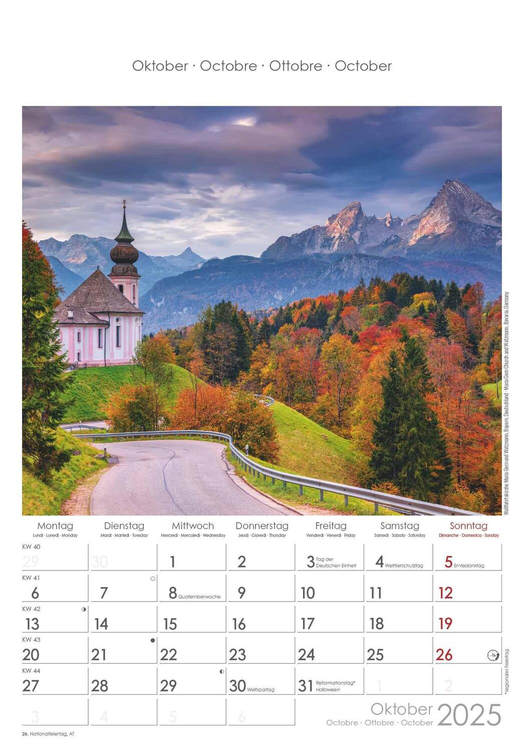 Bild: 4251732341091 | Alpen 2025 - Bild-Kalender 23,7x34 cm - The Alps - Wandkalender -...