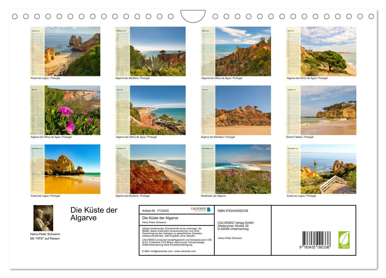 Bild: 9783435092338 | Die Küste der Algarve (Wandkalender 2025 DIN A4 quer), CALVENDO...