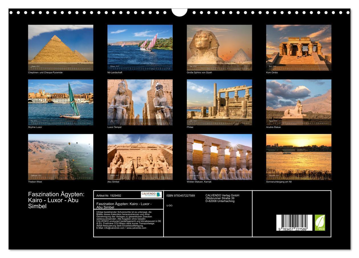 Bild: 9783457227589 | Faszination Ägypten: Kairo - Luxor - Abu Simbel (Wandkalender 2025...