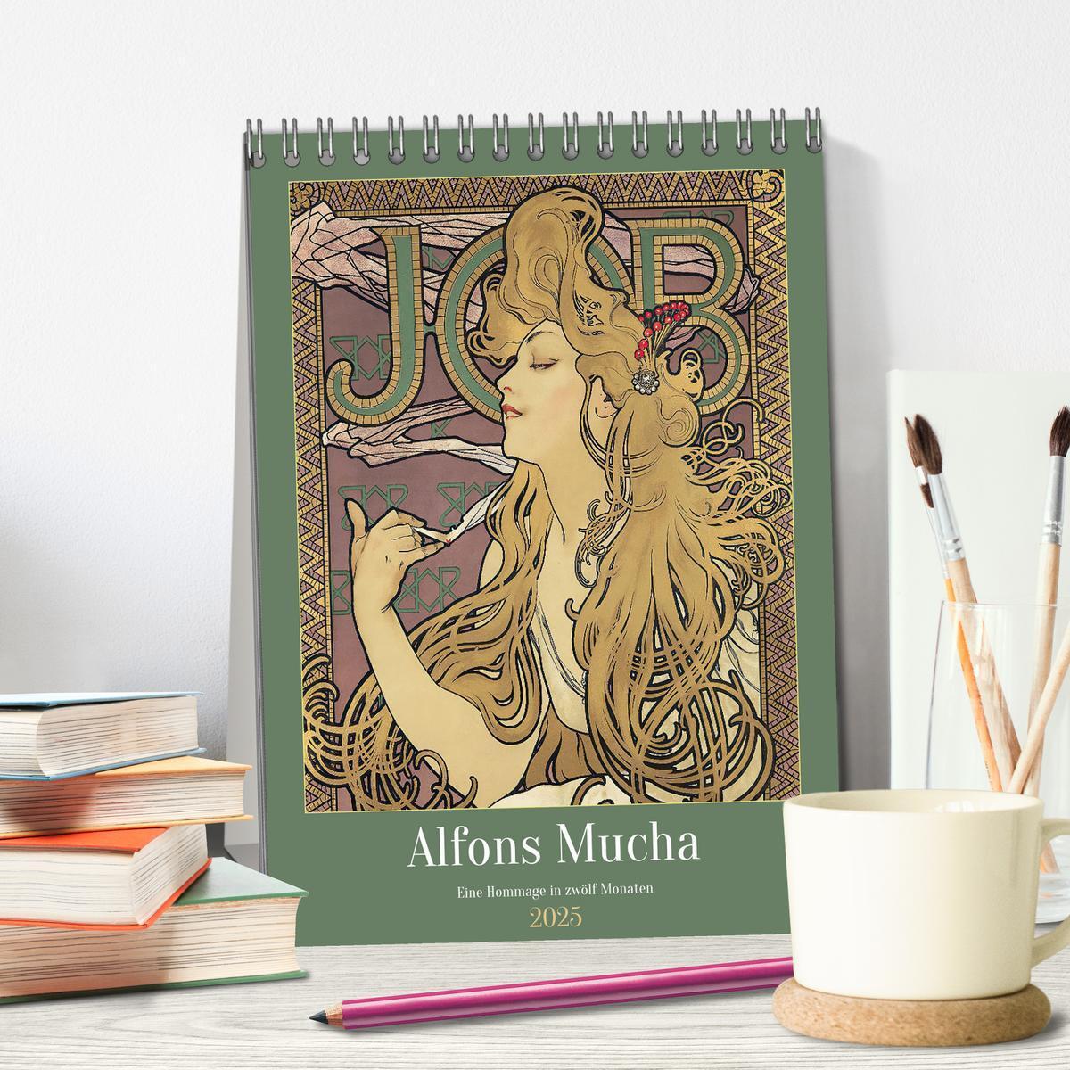 Bild: 9783435865628 | Alfons Mucha - Eine Hommage in zwölf Monaten (Tischkalender 2025...