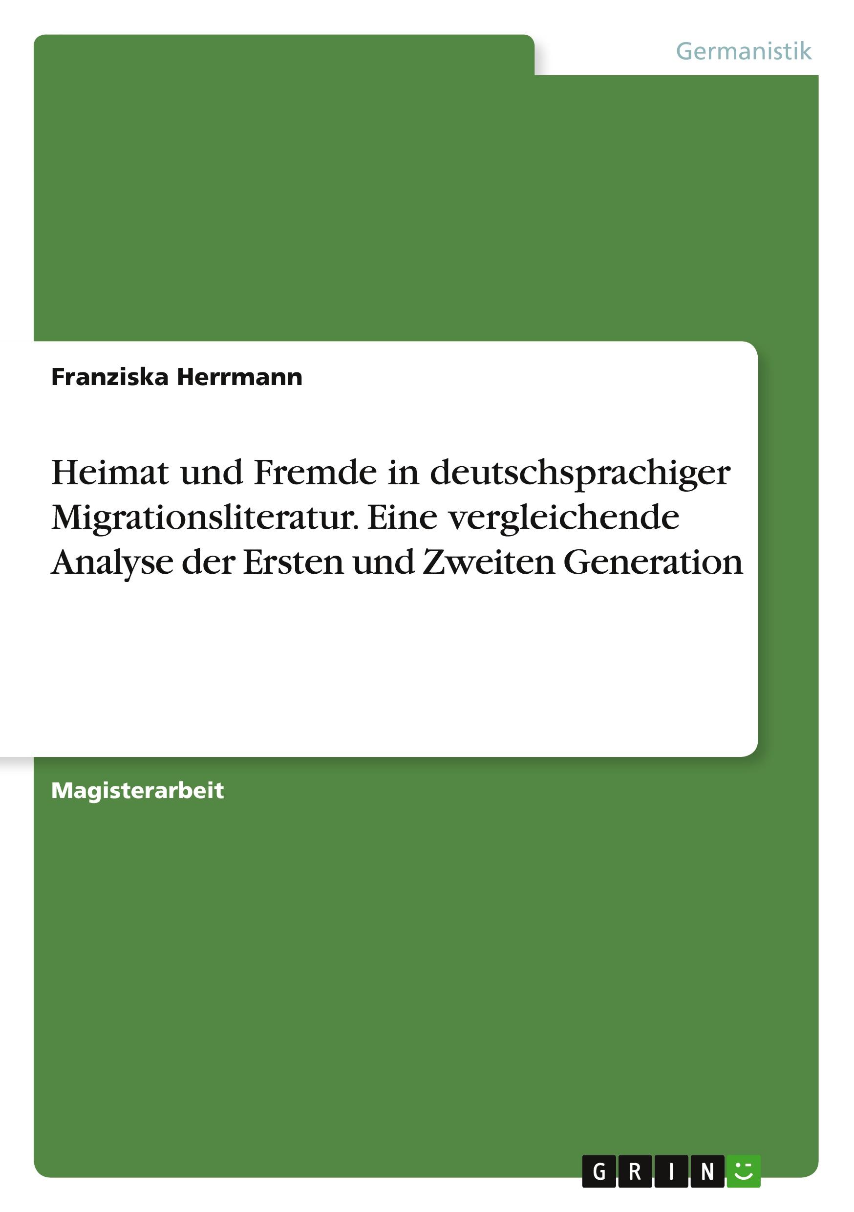 Cover: 9783668728639 | Heimat und Fremde in deutschsprachiger Migrationsliteratur. Eine...