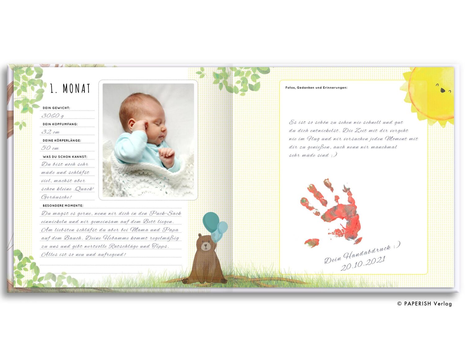 Bild: 9783968950181 | Babyalbum - UNSER ERSTES GEMEINSAMES JAHR (blau) | Pia Loewe | Buch