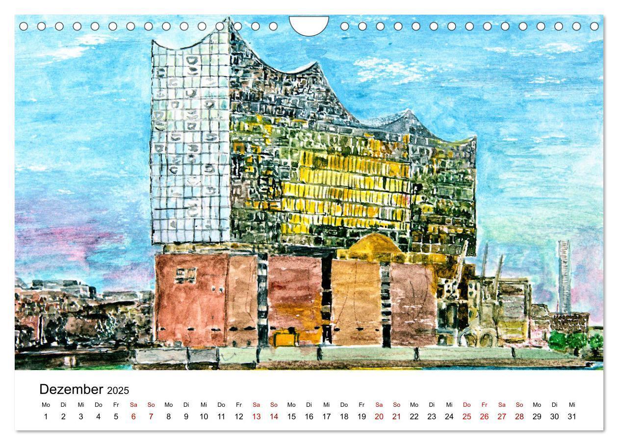 Bild: 9783435096619 | Hamburg in stillen Aquarellen (Wandkalender 2025 DIN A4 quer),...