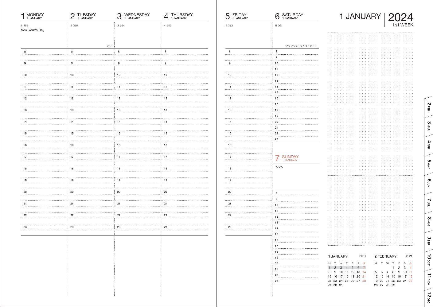 Bild: 4550045107111 | MARK'S 2023/2024 Taschenkalender A5 vertikal, COLORS, Green | Kalender